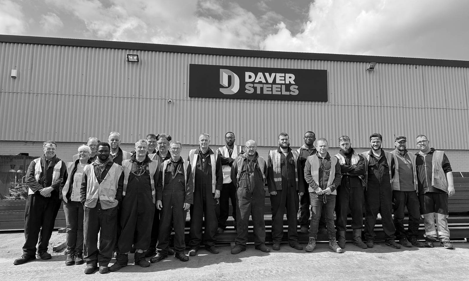 The Daver Steels team outside the factory